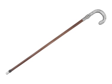 VINTAGE ENGLISH CARVED WOOD FOLDING SITTING CANE