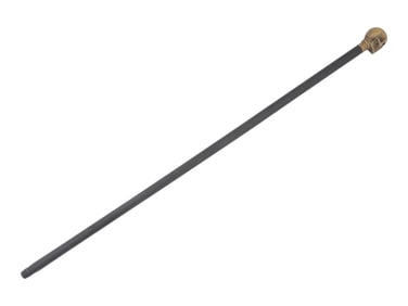 WALKING CANE WITH BRONZE SKULL HANDLE AND EBONY SHAFT