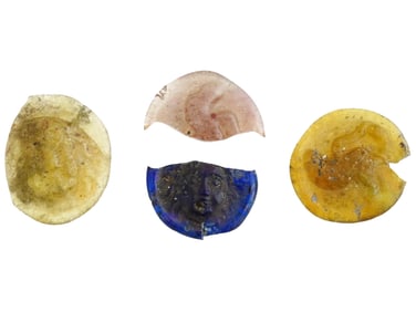 LOT OF ANCIENT ROMAN GLASS MEDALLIONS 100 TO 300 AD