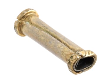 ANCIENT ROMAN LOW GRADE GOLD BEAD OF A CYLINDRICAL FORM