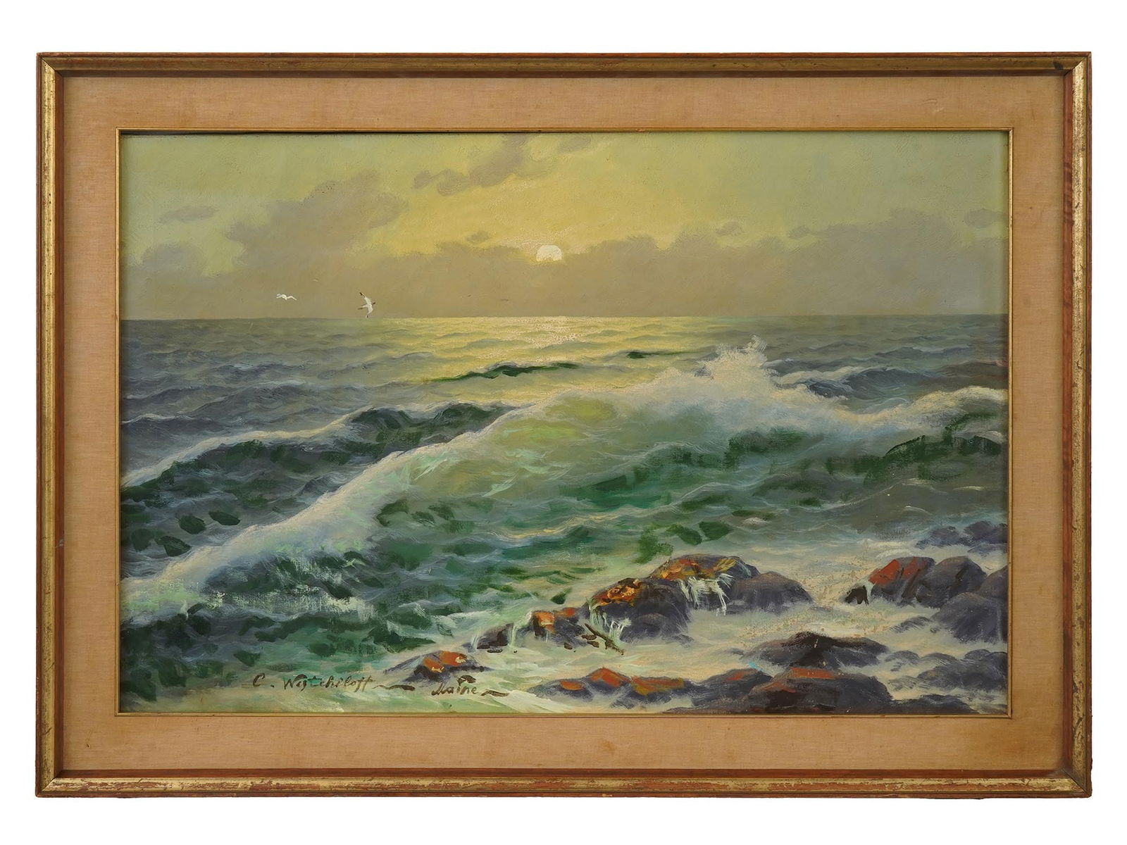 ATTR TO CONSTANTIN WESTCHILOFF SEASCAPE PAINTING (1 of 8)