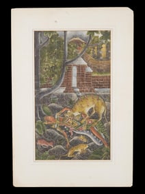 INDIAN SCHOOL GENRE SCENE MIXED MEDIA PAINTING