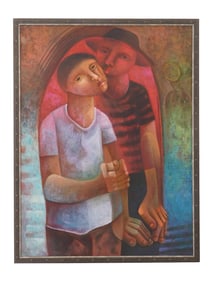 ADELIO SARRO BRAZILIAN PORTRAIT OIL PAINTING