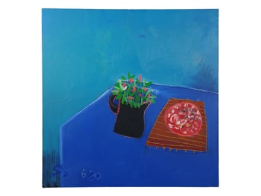 AMERICAN PAINTING ATTR TO SUSAN SHUP PITCHER OF FLOWERS