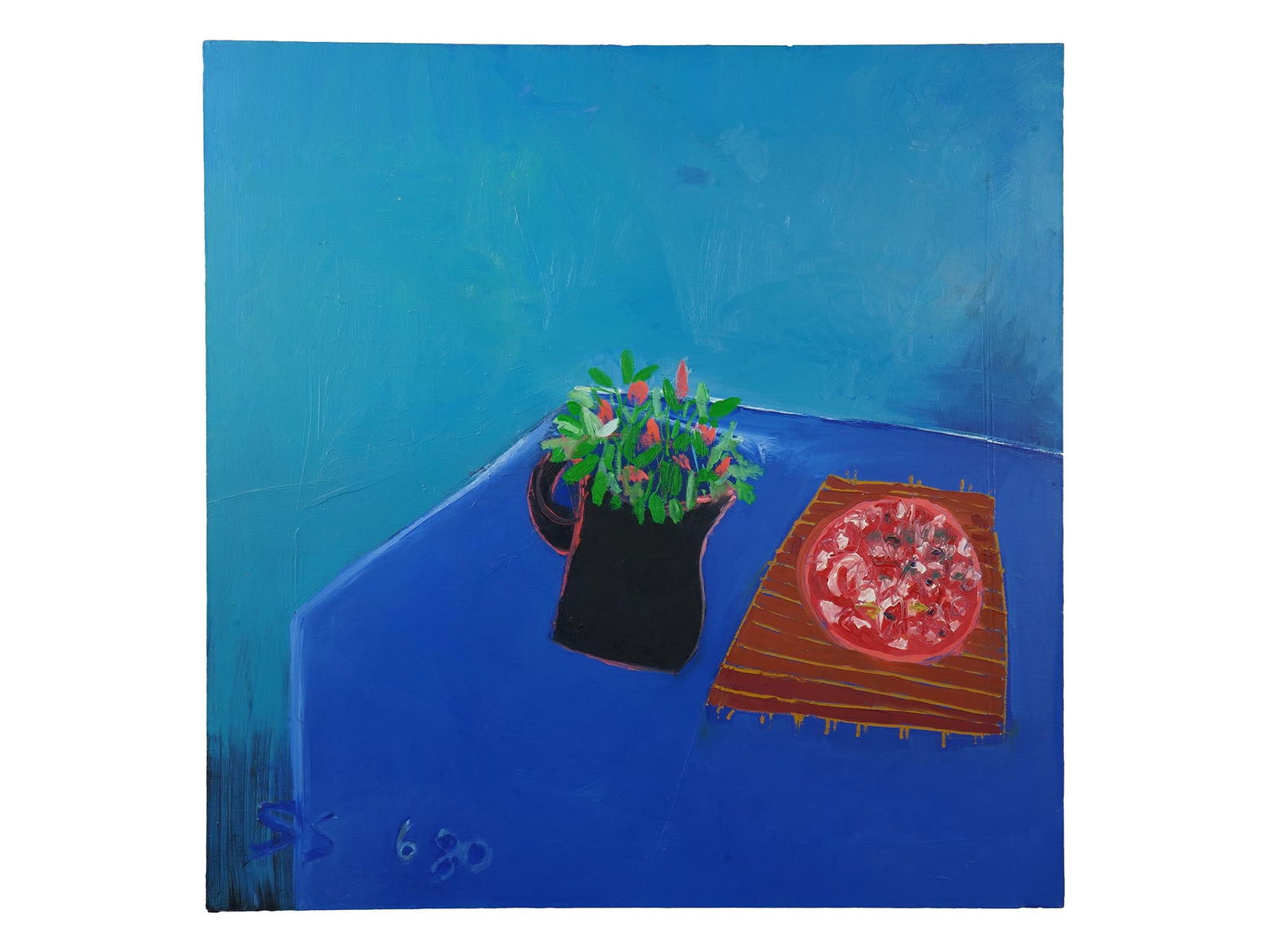 AMERICAN PAINTING ATTR TO SUSAN SHUP PITCHER OF FLOWERS (1 of 4)