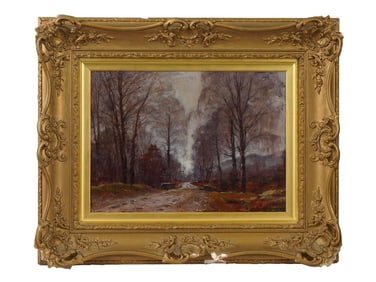 AUTUMN LANDSCAPE PAINTING SIGNED AND FRAMED