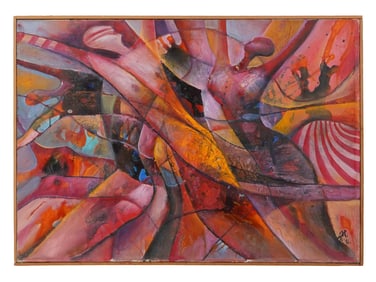 PAVEL NIKOLAYEV RUSSIAN ABSTRACT PAINTING HOT SUN 1991
