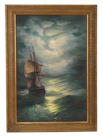 ATTR IVAN AIVAZOVSKY RUSSIAN SEASCAPE OIL PAINTING