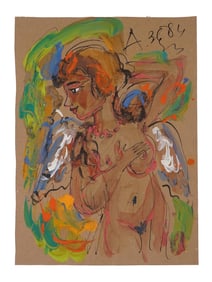 RUSSIAN MIXED MEDIA PAINTING BY ANATOLY ZVEREV