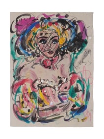 RUSSIAN MIXED MEDIA PAINTING BY ANATOLY ZVEREV