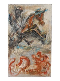 RUSSIAN PAINTING ATTR TO ANATOLY ZVEREV GEORGE DRAGON