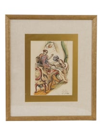 WATERCOLOR MIXED MEDIA PAINTING SIGNED PHILIP REISMAN