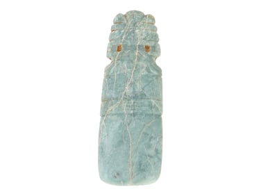 PRE COLOMBIAN HAND CARVED JADE FIGURAL PENDANT
