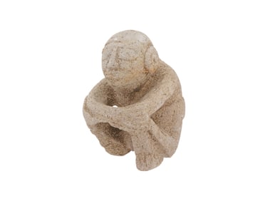 ANCIENT PRE COLUMBIAN CARVED STONE SHAMAN FIGURINE