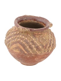 ANCIENT PRE COLUMBIAN TERRACOTTA VASE OF BULBOUS FORM
