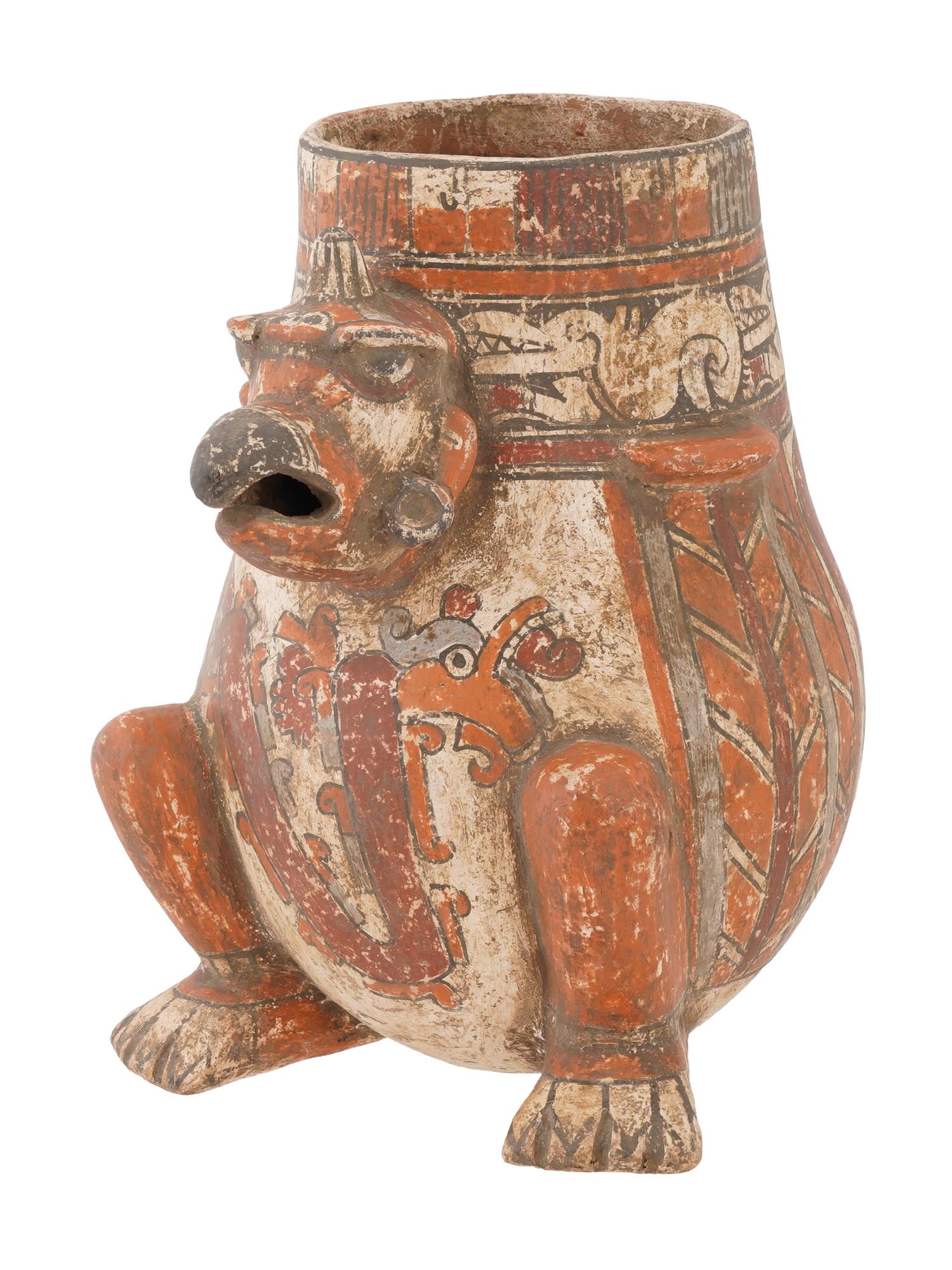 PRE COLUMBIAN MESOAMERICAN TERRACOTTA POTTERY URN (1 of 8)