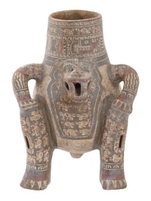 PRE COLUMBIAN MESOAMERICAN POTTERY JAGUAR VASE