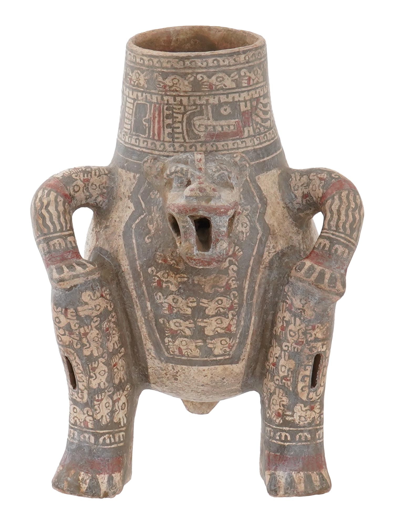 PRE COLUMBIAN MESOAMERICAN POTTERY JAGUAR VASE (1 of 8)