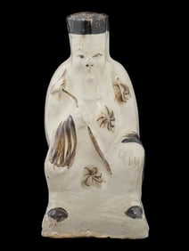 ANTIQUE CHINESE CIZHOU STYLE CERAMIC MALE FIGURINE
