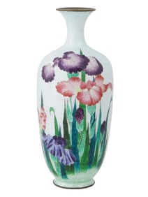 VINTAGE JAPANESE MEIJI GINBARI CLOISONNE ENAMEL VASE