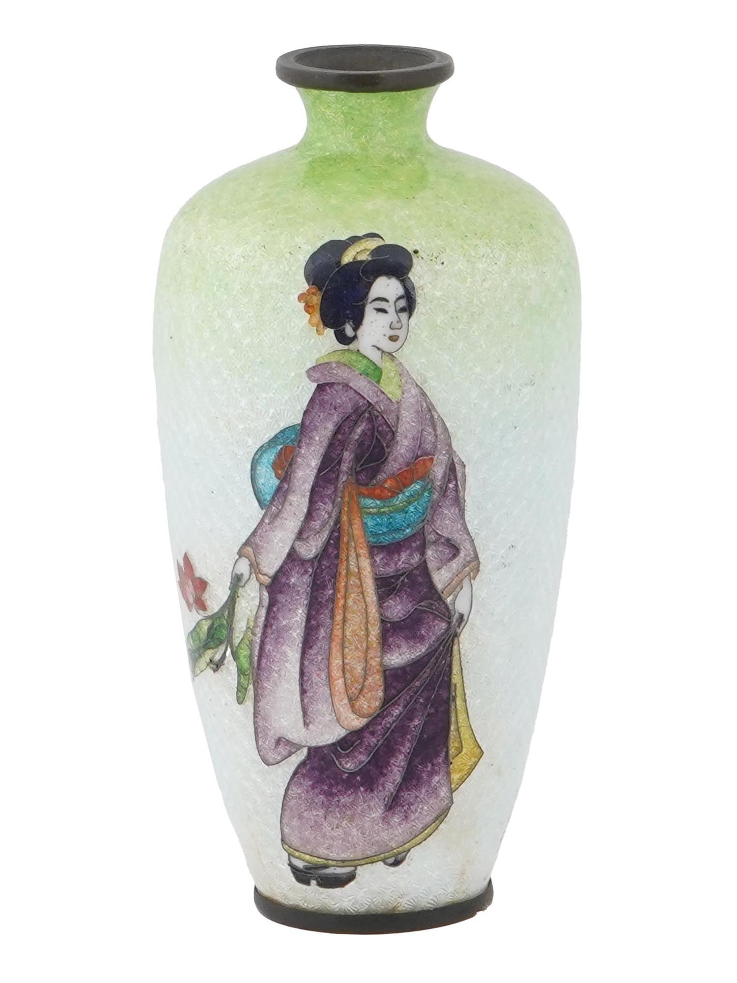 ANTIQUE JAPANESE MEIJI ERA GINBARI CLOISONNE VASE (1 of 6)