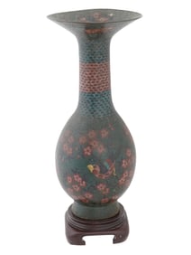 ANTIQUE JAPANESE MEIJI ERA CLOISONNE ENAMEL VASE