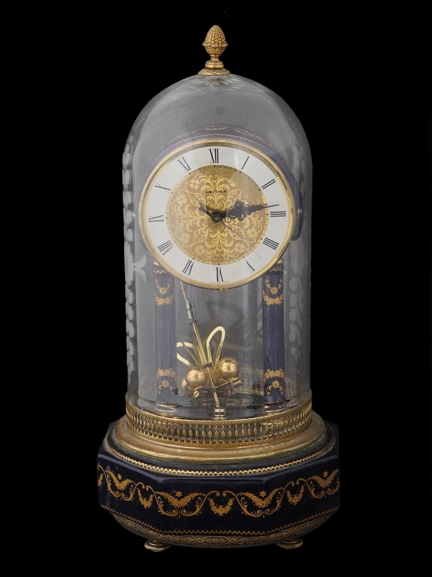 HETTICH TORSION PENDULUM TABLE CLOCK WITH CLOCHE (1 of 9)