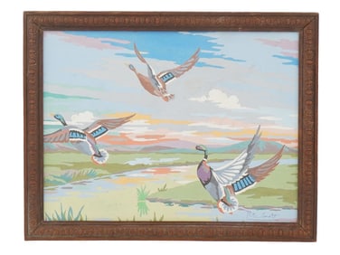 AFTER PETER SCOTT BRITISH OIL PAINTING OF BIRDS