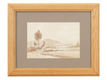 ANTIQUE 19TH CENTURY INK LANDSCAPE PAINTING