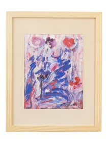 ATTR CY TWOMBLY AMERICAN MIXED MEDIA ABSTRACT PAINTING