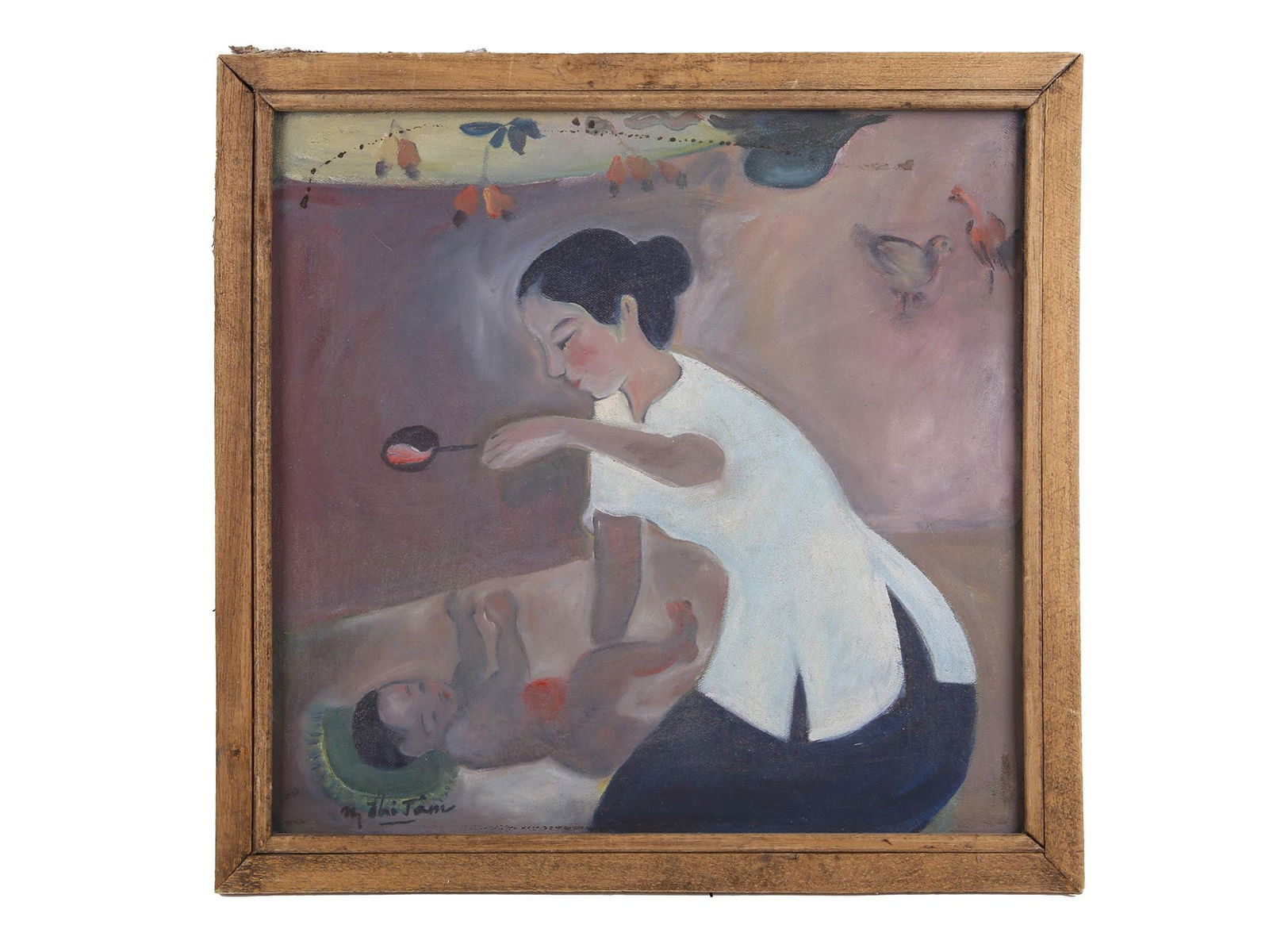 VIETNAMESE OIL PAINTING MOTHER BY NGUYEN THI TAM (1 of 5)