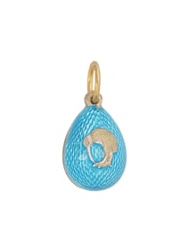 RUSSIAN 88 SILVER GUILLOCHE ENAMEL EASTER EGG PENDANT
