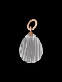 RUSSIAN 14K GOLD AND ROCK CRYSTAL EASTER EGG PENDANT