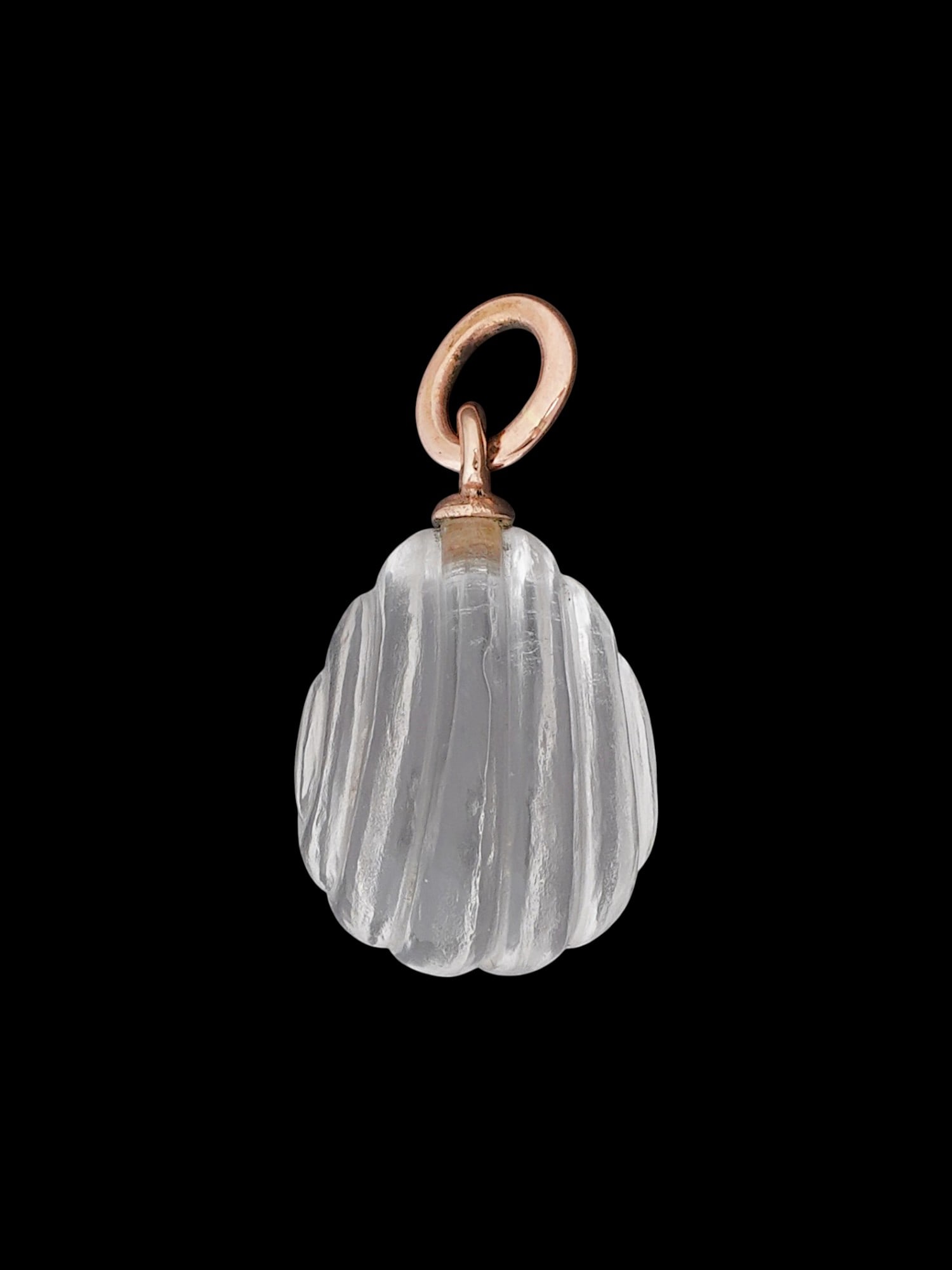 RUSSIAN 14K GOLD AND ROCK CRYSTAL EASTER EGG PENDANT (1 of 7)