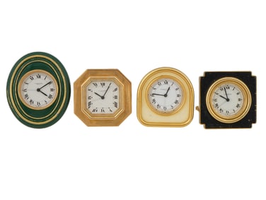 VINTAGE SWISS MADE CARTIER PARIS MECHANICAL DESK CLOCKS