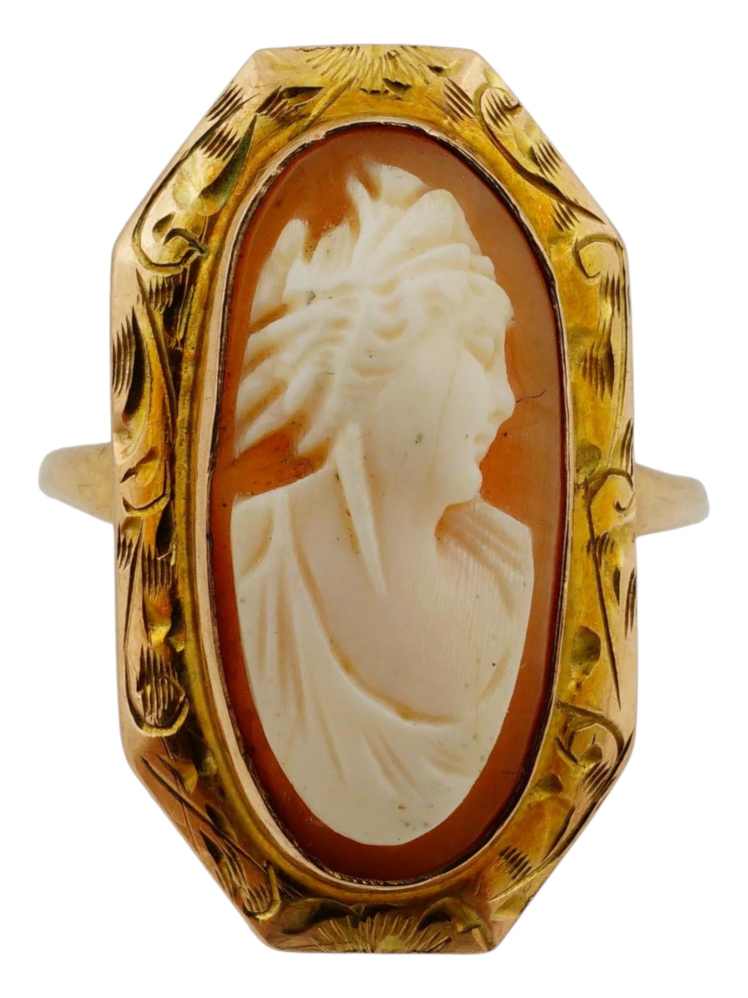 ANTIQUE VICTORIAN 10K GOLD JEWELRY CAMEO RING (1 of 4)