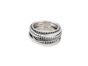 SWISS DE GRISOGONO ALLEGRA 18K WHITE GOLD DIAMONDS RING