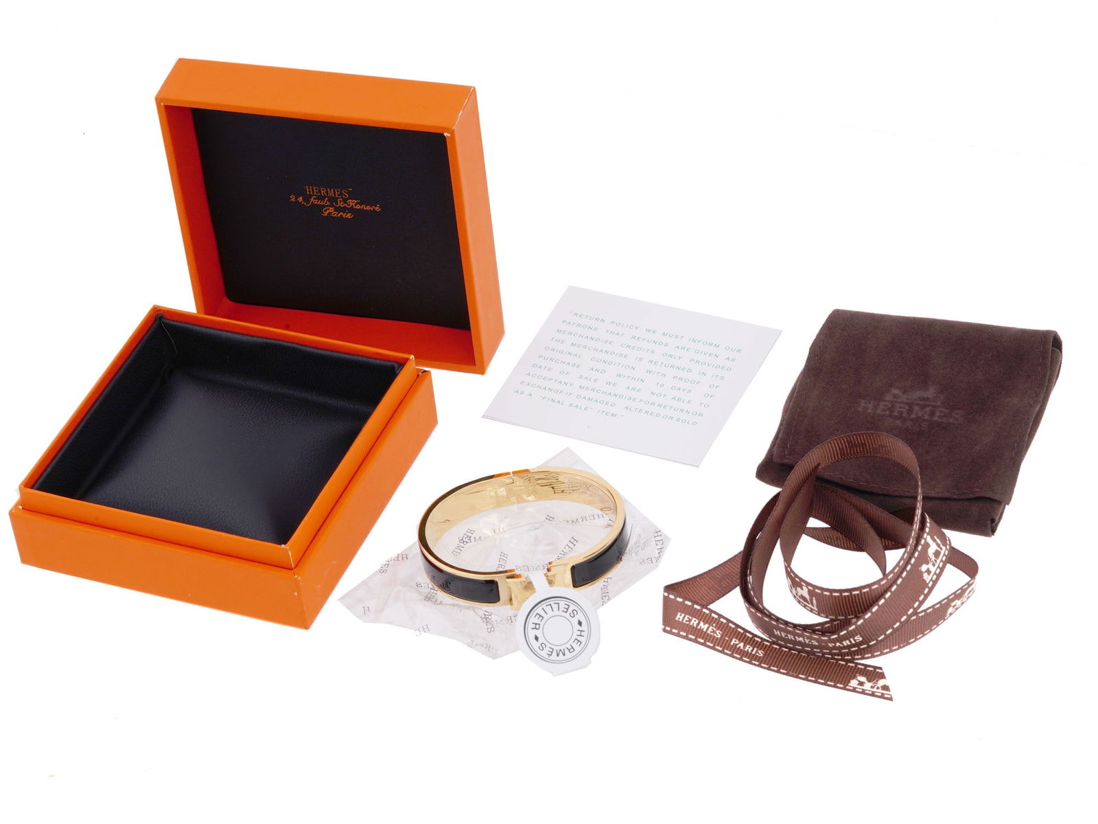 HERMES CLIC H ENAMELED HINGED BANGLE BRACELET IOB (1 of 7)