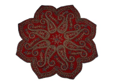 MIDDLE EASTERN FLORAL EMBROIDERY GLASS BEAD TABLECLOTH
