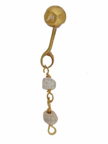 ANCIENT ROMAN GOLD AND GLASS PENDANT CA 100 TO 300 AD
