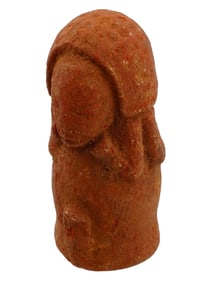 ANCIENT TERRACOTTA IDOL W TWO FACES 200 BC TO 280 AD