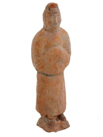 ANCIENT CHINESE HAN DYNASTY TERRACOTTA MALE FIGURINE