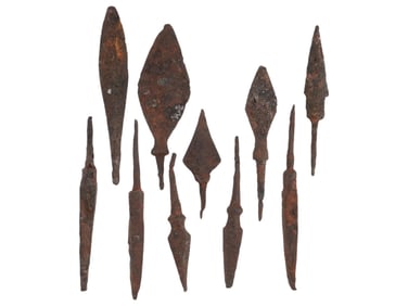 ANCIENT GRECO ROMAN IRON ARROWHEADS 500BC TO 300AD
