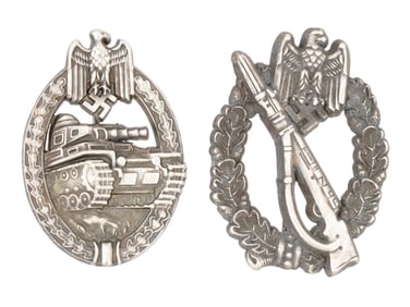 PAIR OF WWII NAZI GERMAN MILITARY AWARD BADGES