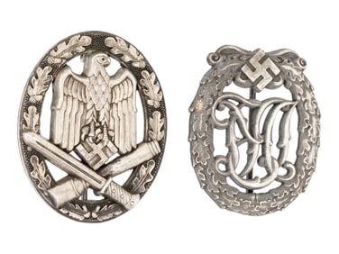 PAIR OF WWII NAZI GERMAN MILITARY AWARD BADGES