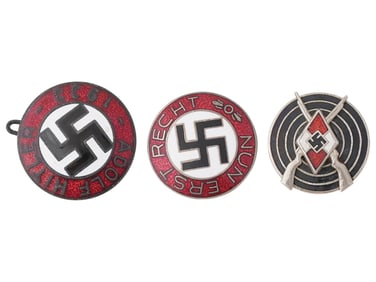LOT OF THREE WWII ERA GERMAN NAZI BADGES