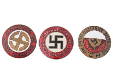 WWII NAZI GERMAN NSDAP MEMBER VOLKSBUND UNGARN BADGES