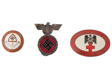 LOT OF THREE WWII ERA GERMAN NAZI BADGES