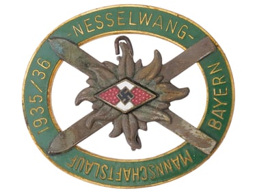 PRE WWII NAZI GERMAN WWII HITLER YOUTH ALPINE SKI BADGE