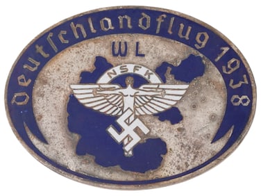1938 NAZI GERMAN NSFK FLIGHT PIN BADGE